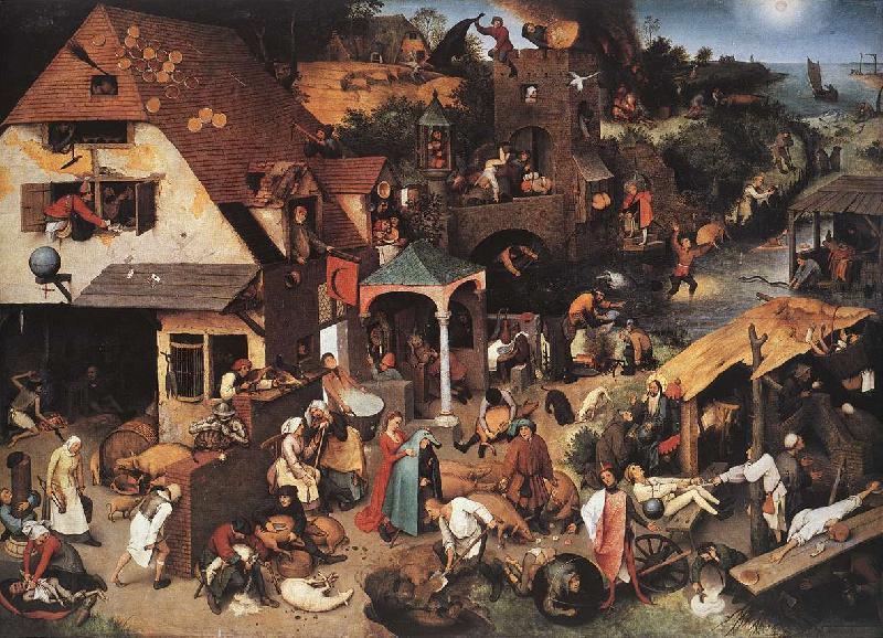 BRUEGEL, Pieter the Elder Netherlandish Proverbs oil painting image